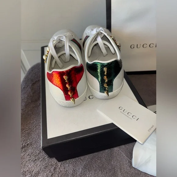 Gucci Ace pearl studded sneakers size 37.5 EU - Picture 6 of 10